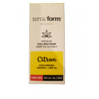 Cbd Terraform Wellness Premium Full Spectrum Hemp oil Extract Citron cold Pressed Orange+Lime Oil 1000 mg 30 ml