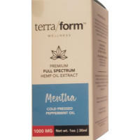 Cbd Terraform Wellness Premium Full Spectrum Hemp oil Extract Mentha cold Pressed Peppermint Oil 1000 mg 30 ml